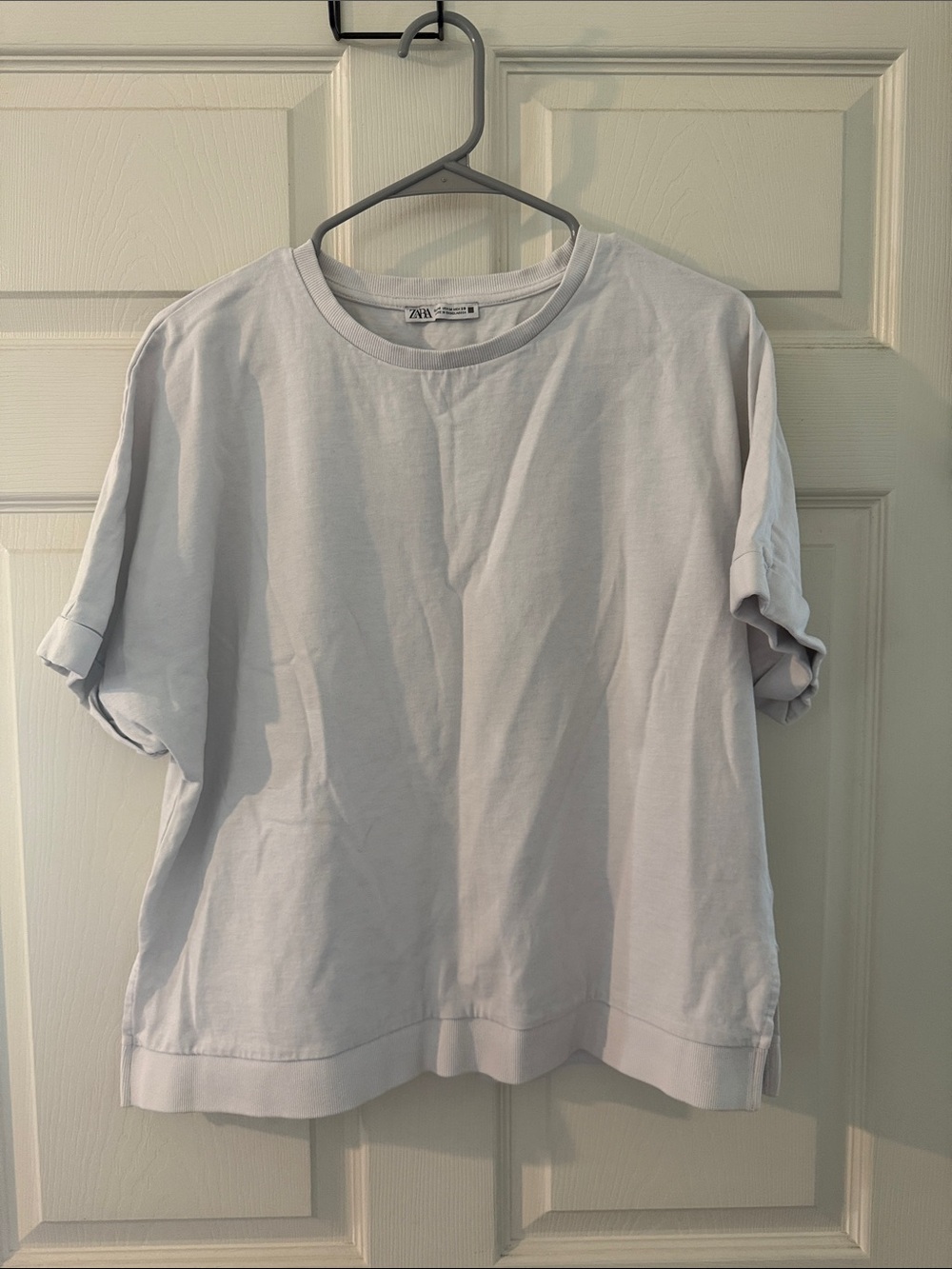Zara Light Gray Short Sleeve Cotton Tee